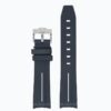 ms2.1.22 Up Black & White StrapsCo Fitted Smooth Rubber Strap For Omega X Swatch Moonswatch