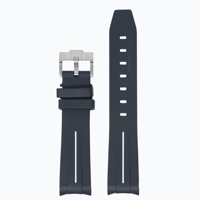 ms2.1.22 Up Black & White StrapsCo Fitted Smooth Rubber Strap For Omega X Swatch Moonswatch