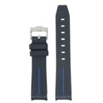 ms2.1.5 Up Black & Blue StrapsCo Fitted Smooth Rubber Strap For Omega X Swatch Moonswatch