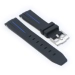 ms2.1.5 angle Black & Blue StrapsCo Fitted Smooth Rubber Strap For Omega X Swatch Moonswatch