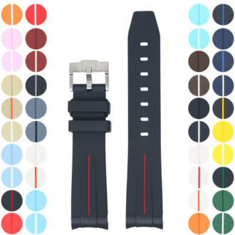 ms2.1.6 Gallery Black & Red StrapsCo Fitted Smooth Rubber Strap For Omega X Swatch Moonswatch