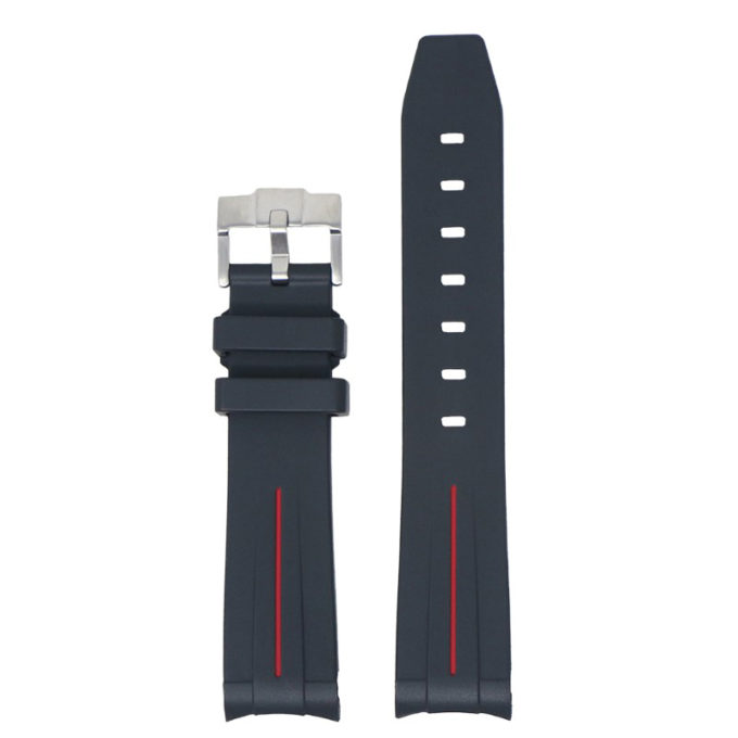 ms2.1.6 Up Black & Red StrapsCo Fitted Smooth Rubber Strap For Omega X Swatch Moonswatch