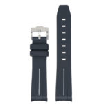 ms2.1.7 Up Black & Grey StrapsCo Fitted Smooth Rubber Strap For Omega X Swatch Moonswatch