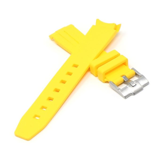 ms2.10 Cross Yellow StrapsCo Fitted Smooth Rubber Strap For Omega X Swatch Moonswatch