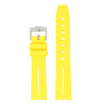 ms2.10.22 Up Yellow & White StrapsCo Fitted Smooth Rubber Strap For Omega X Swatch Moonswatch