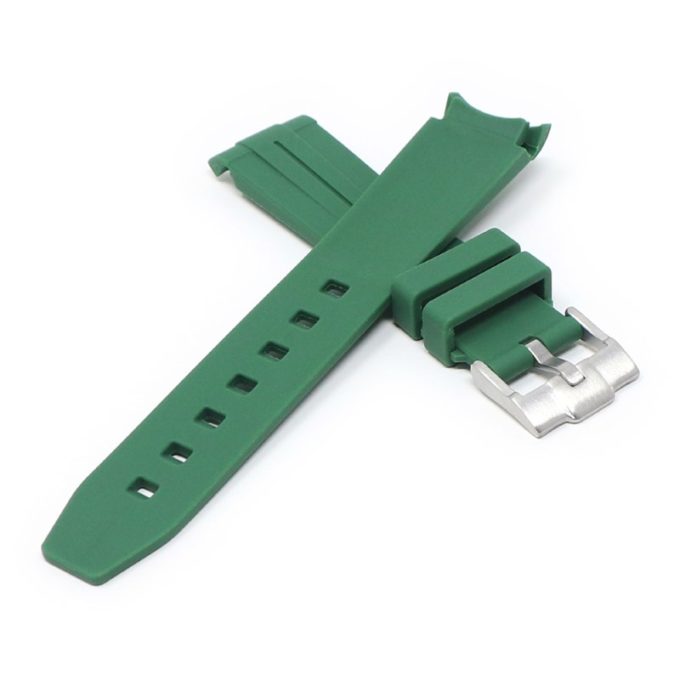 ms2.11 Cross Green StrapsCo Fitted Smooth Rubber Strap For Omega X Swatch Moonswatch