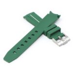 ms2.11.22 Cross Green & White StrapsCo Fitted Smooth Rubber Strap For Omega X Swatch Moonswatch