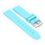 ms2.11b angle Cyan StrapsCo Fitted Smooth Rubber Strap For Omega X Swatch Moonswatch