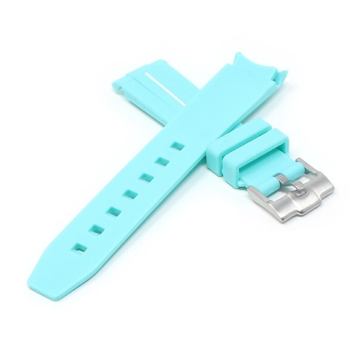 ms2.11b.22 Cross Cyan & White StrapsCo Fitted Smooth Rubber Strap For Omega X Swatch Moonswatch