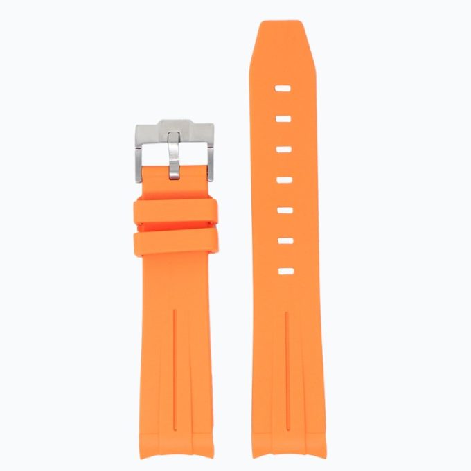 ms2.12 Up Orange StrapsCo Fitted Smooth Rubber Strap For Omega X Swatch Moonswatch