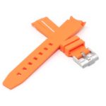 ms2.12.22 Cross Orange & White StrapsCo Fitted Smooth Rubber Strap For Omega X Swatch Moonswatch