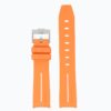 ms2.12.22 Up Orange & White StrapsCo Fitted Smooth Rubber Strap For Omega X Swatch Moonswatch