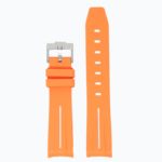 ms2.12.22 Up Orange & White StrapsCo Fitted Smooth Rubber Strap For Omega X Swatch Moonswatch