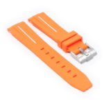 ms2.12.22 angle Orange & White StrapsCo Fitted Smooth Rubber Strap For Omega X Swatch Moonswatch