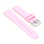 ms2.13 angle Pink StrapsCo Fitted Smooth Rubber Strap For Omega X Swatch Moonswatch