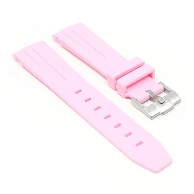 ms2.13 angle Pink StrapsCo Fitted Smooth Rubber Strap For Omega X Swatch Moonswatch