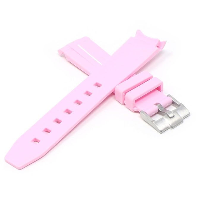 ms2.13.22 Cross Pink & White StrapsCo Fitted Smooth Rubber Strap For Omega X Swatch Moonswatch