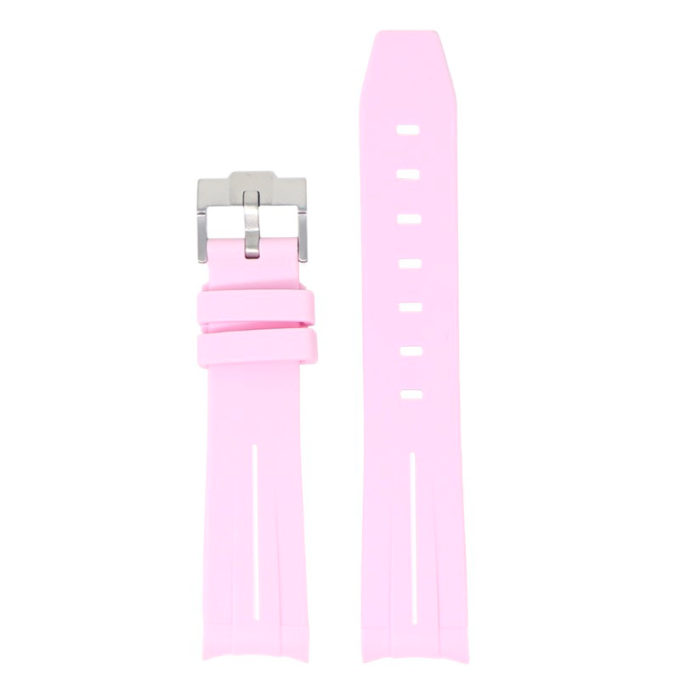 ms2.13.22 Up Pink & White StrapsCo Fitted Smooth Rubber Strap For Omega X Swatch Moonswatch