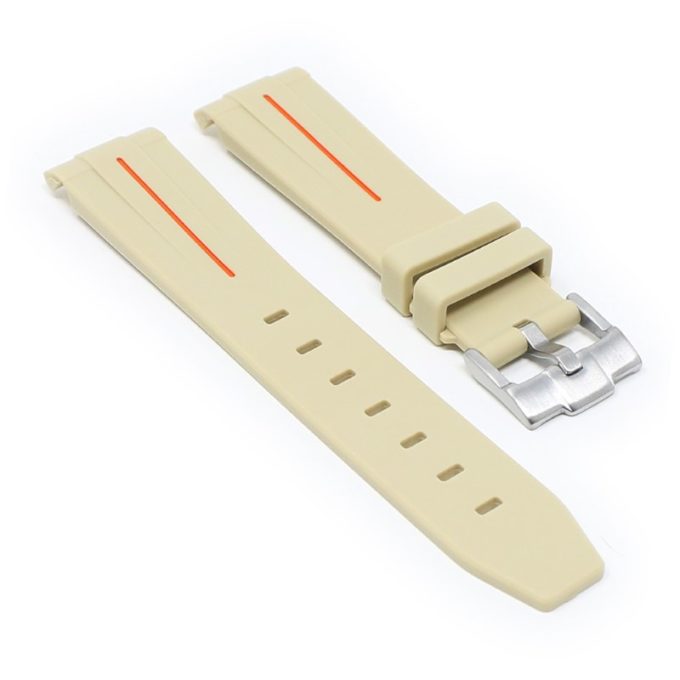 ms2.17.12 angle Beige & orange StrapsCo Fitted Smooth Rubber Strap For Omega X Swatch Moonswatch