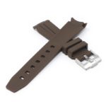 ms2.2 Cross Brown StrapsCo Fitted Smooth Rubber Strap For Omega X Swatch Moonswatch