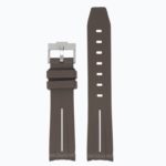 ms2.2.22 Up Brown & White StrapsCo Fitted Smooth Rubber Strap For Omega X Swatch Moonswatch