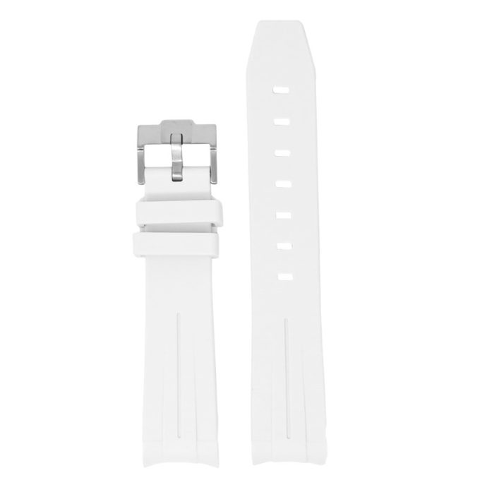 ms2.22 Up White StrapsCo Fitted Smooth Rubber Strap For Omega X Swatch Moonswatch