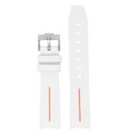 ms2.22.12 Up White & Orange StrapsCo Fitted Smooth Rubber Strap For Omega X Swatch Moonswatch