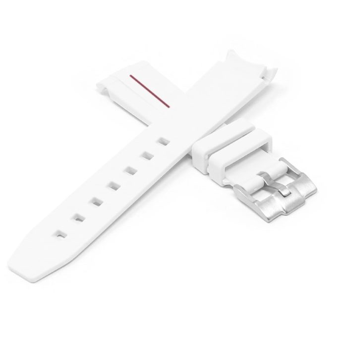 ms2.22.7 Cross White & Red StrapsCo Fitted Smooth Rubber Strap For Omega X Swatch Moonswatch