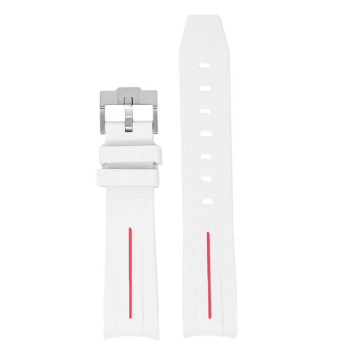 ms2.22.7 Up White & Red StrapsCo Fitted Smooth Rubber Strap For Omega X Swatch Moonswatch