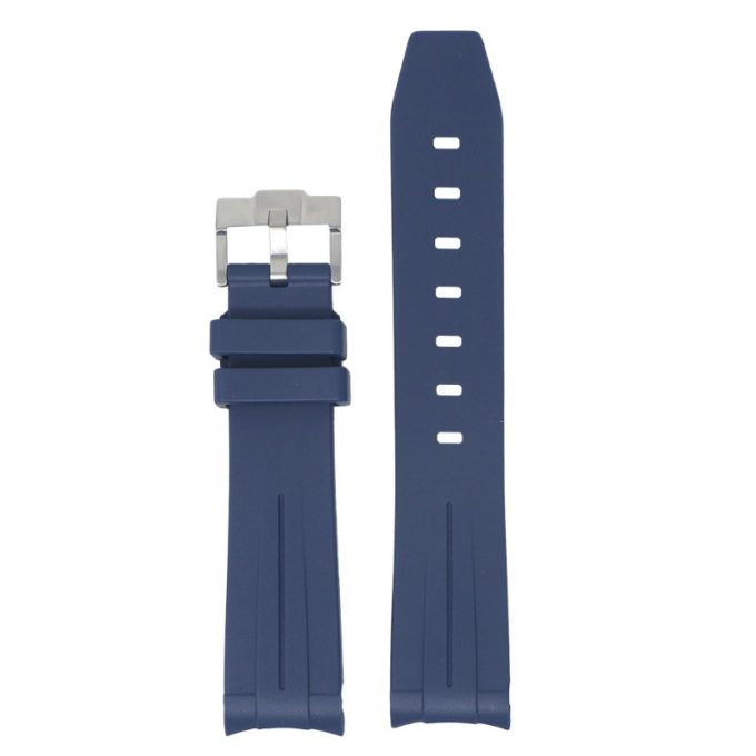 ms2.5 Up Navy Blue StrapsCo Fitted Smooth Rubber Strap For Omega X Swatch Moonswatch