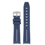 ms2.5.22 Up Navy Blue & White StrapsCo Fitted Smooth Rubber Strap For Omega X Swatch Moonswatch