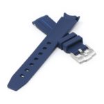 ms2.5.5b Cross Navy & Blue StrapsCo Fitted Smooth Rubber Strap For Omega X Swatch Moonswatch