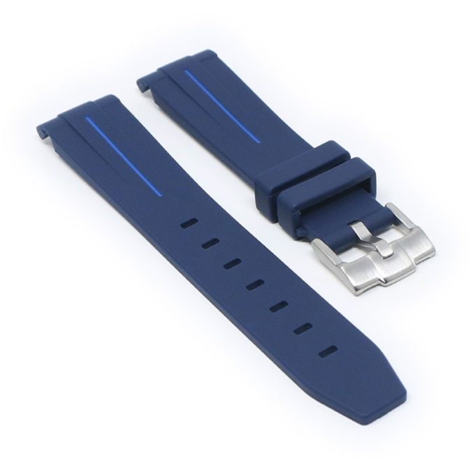 ms2.5.5b angle Navy & Blue StrapsCo Fitted Smooth Rubber Strap For Omega X Swatch Moonswatch