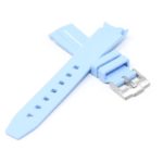 ms2.5b.22 Cross Light Blue & White StrapsCo Fitted Smooth Rubber Strap For Omega X Swatch Moonswatch