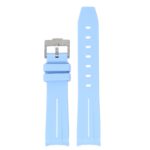 ms2.5b.22 Up Light Blue & White StrapsCo Fitted Smooth Rubber Strap For Omega X Swatch Moonswatch