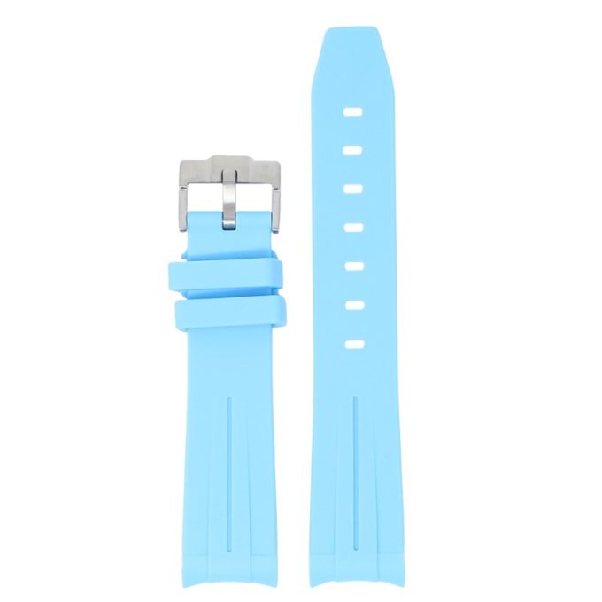 ms2.5c Up Sky Blue StrapsCo Fitted Smooth Rubber Strap For Omega X Swatch Moonswatch