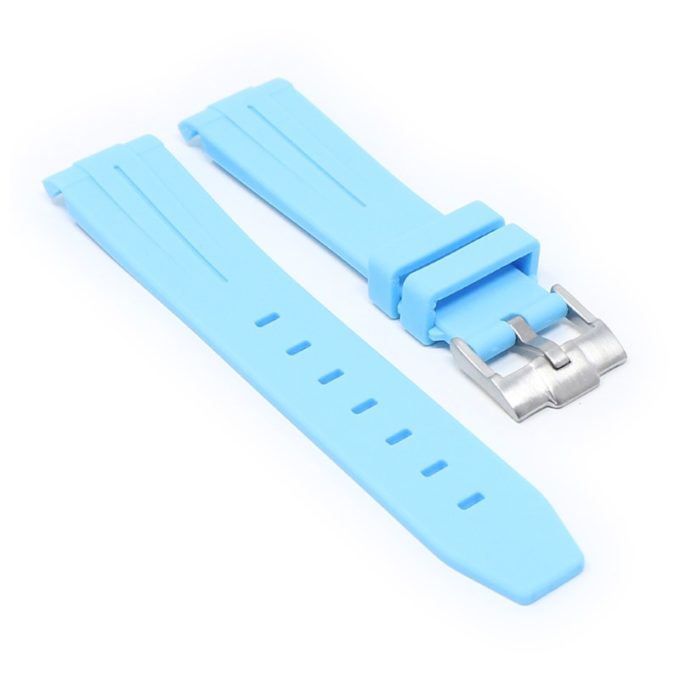 ms2.5c angle Sky Blue StrapsCo Fitted Smooth Rubber Strap For Omega X Swatch Moonswatch