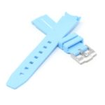 ms2.5c.22 Cross Sky Blue & White StrapsCo Fitted Smooth Rubber Strap For Omega X Swatch Moonswatch