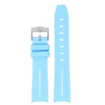 ms2.5c.22 Up Sky Blue & White StrapsCo Fitted Smooth Rubber Strap For Omega X Swatch Moonswatch