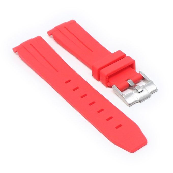 ms2.6 angle Red StrapsCo Fitted Smooth Rubber Strap For Omega X Swatch Moonswatch