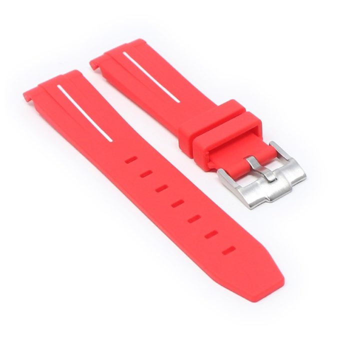 ms2.6.22 angle Red & White StrapsCo Fitted Smooth Rubber Strap For Omega X Swatch Moonswatch