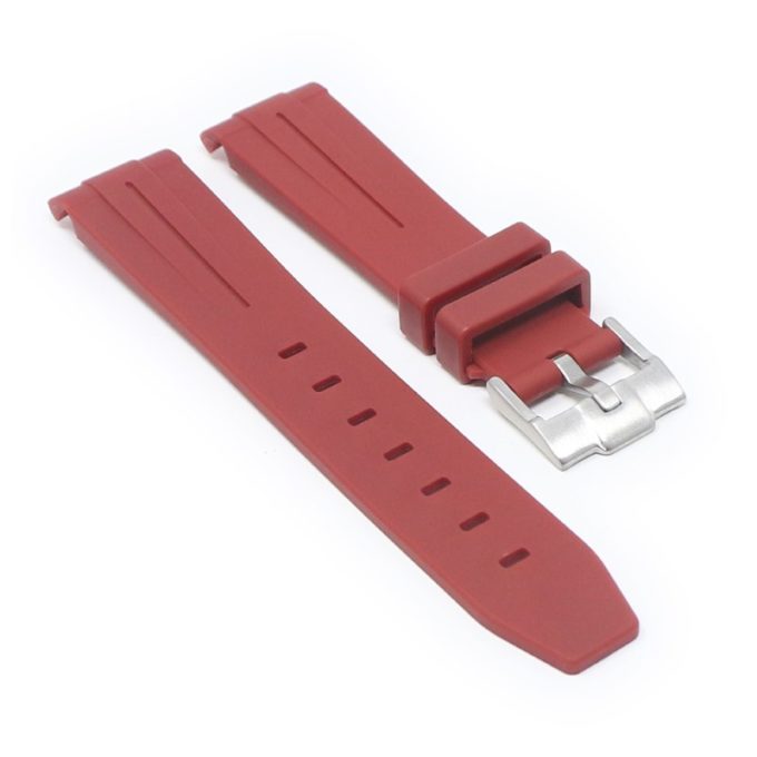 ms2.6b angle Dark Red StrapsCo Fitted Smooth Rubber Strap For Omega X Swatch Moonswatch