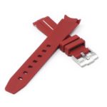 ms2.6b.22 Cross Dark Red & White StrapsCo Fitted Smooth Rubber Strap For Omega X Swatch Moonswatch