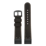 ds14 Up Black StrapsCo DASSARI Vintage Leather Pilot Watch Band with Matte Black Buckle 20mm