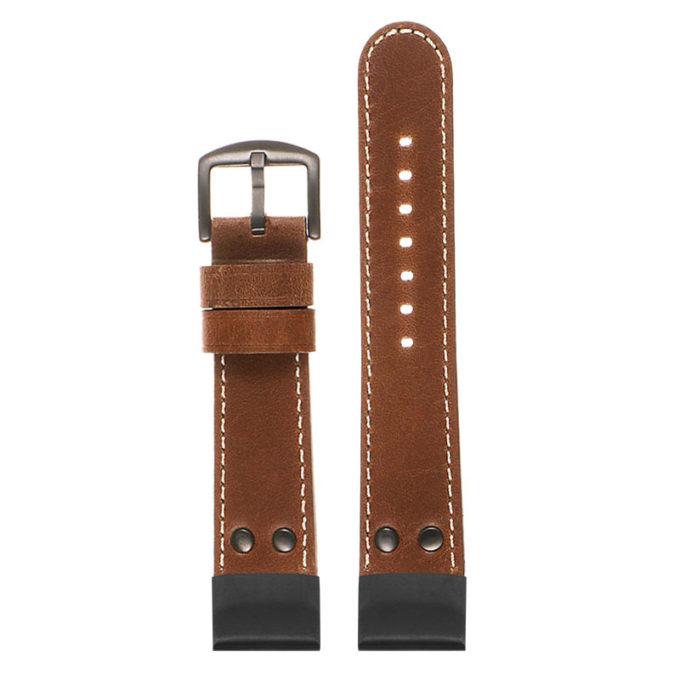 ds14 Up Tan StrapsCo DASSARI Vintage Leather Pilot Watch Band with Matte Black Buckle 20mm