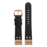 ds15 Up Black StrapsCo DASSARI Pilot Leather Watch Band with Rose Gold Buckle 20mm