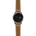 g.d2a.ds14 Main Khaki StrapsCo DASSARI Vintage Leather Pilot Watch Band with Brush Silver Buckle 20mm