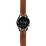 g.d2a.ds14 Main Tan StrapsCo DASSARI Vintage Leather Pilot Watch Band with Matte Black Buckle 20mm