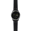 g.d2a.ds15 Main Black with Blue Stictching StrapsCo DASSARI Pilot Leather Watch Band with Matte Black Buckle 20mm