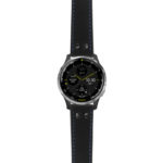 g.d2a.ds15 Main Black with Blue Stictching StrapsCo DASSARI Pilot Leather Watch Band with Matte Black Buckle 20mm